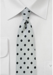 Businesskrawatte grob tupfengemustert silber schwarz elegant