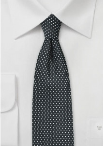 Herrenkrawatte Pünktchen teerschwarz