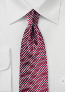 Herrenkrawatte Gittermuster burgunderrot