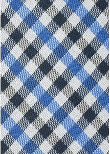 Businesskrawatte Vichy-Karo hellblau dunkelblau perlweiß