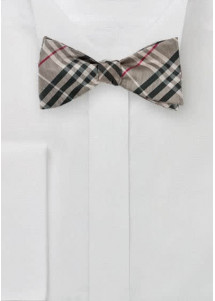 Schleife zum Selberbinden Glencheckmuster hellbraun