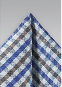 Kavaliertuch Vichy-Karo königsblau mittelgrau – stilvoll und auffällig