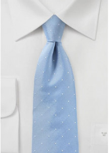 Herrenkrawatte taubenblau Pünktchen