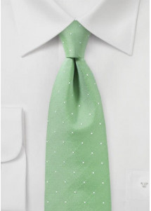 Herrenkrawatte blassgrün Tupfen