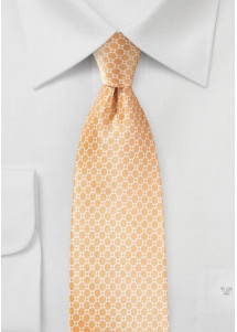 Herrenkrawatte Gitter-Muster Retro lachs