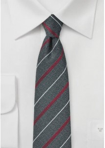 Streifen-Krawatte mit Wolle, anthrazit