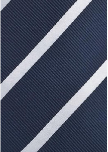 Krawatte Überlänge Streifenmuster navy schneeweiß