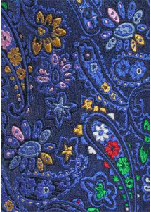 Herren-Schleife Blumenmuster ultramarinblau farbenfroh