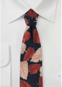 Herrenkrawatte Blätter navy