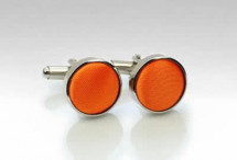 Manschettenknöpfe Stoff orange