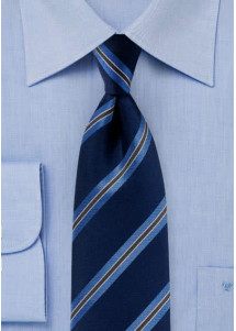 Businesskrawatte Streifendesign marineblau